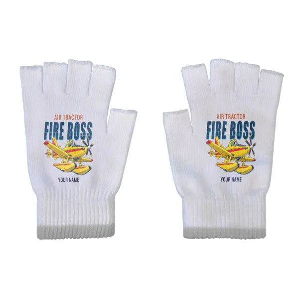 Air Tractor AT-802F Fire Boss - Gloves - Cut - Cartoon + Name - Light Gray