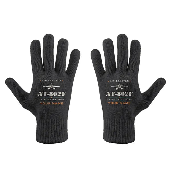 Air Tractor AT-802F Fire Boss - Gloves - Full - Heritage + Name - Black