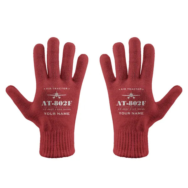 Air Tractor AT-802F Fire Boss - Gloves - Full - Heritage + Name - Red