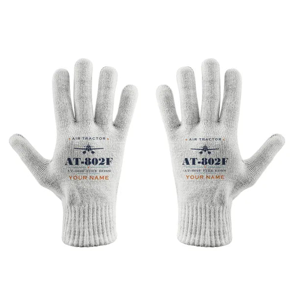 Air Tractor AT-802F Fire Boss - Gloves - Full - Heritage + Name - White