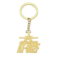 Thumbnail for Air Tractor AT-802F Fire Boss - Hollow Key Chain - Heritage - Gold