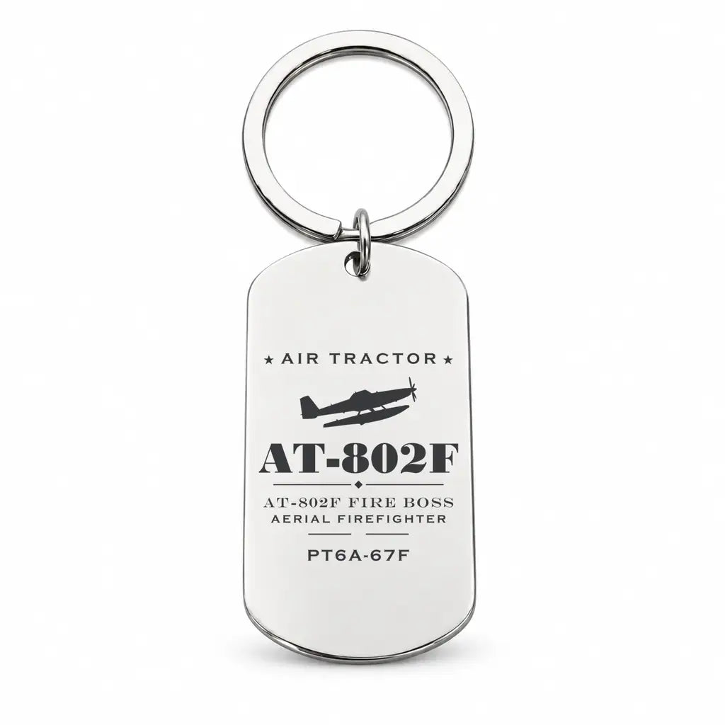 Air Tractor AT-802F Fire Boss - Key Chain - Heritage - Silver
