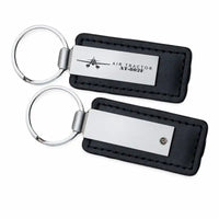 Thumbnail for Air Tractor AT-802F Fire Boss - Leather Key Chain - Faux Leather - Heritage - Black