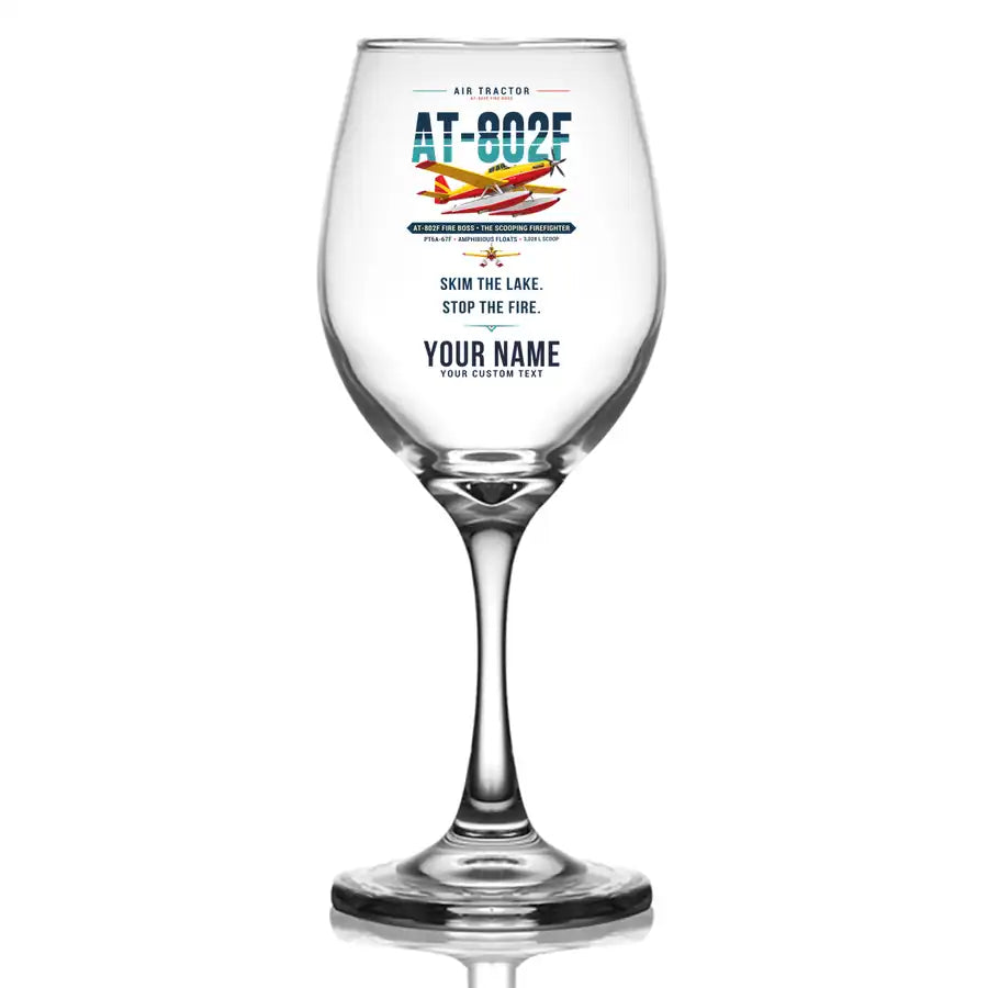Air Tractor AT-802F Fire Boss - Original + Name - Wine Glass