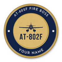 Thumbnail for Air Tractor AT-802F Fire Boss Patches - Circle + Name - Navy Gold