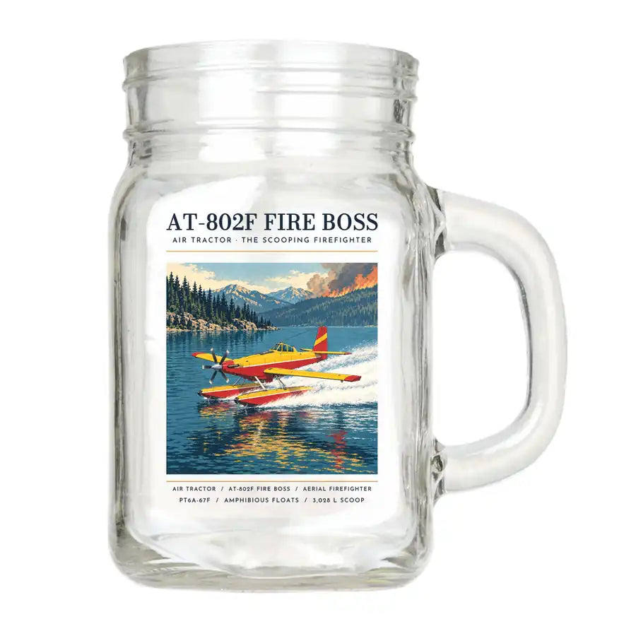 Air Tractor AT-802F Fire Boss - Poster - Cocktail Glass (Mason Jar)