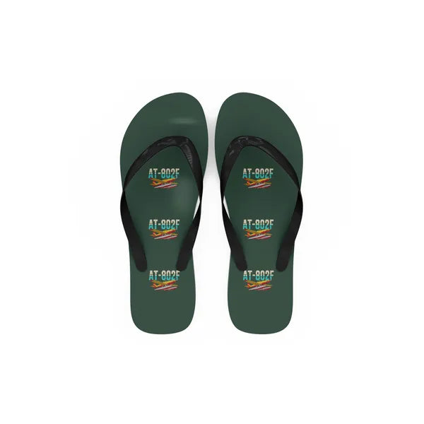 Air Tractor AT-802F Fire Boss - Slippers - Flip Flops - Original Pattern - Dark Green