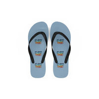Thumbnail for Air Tractor AT-802F Fire Boss - Slippers - Flip Flops - Original Pattern - Light Blue