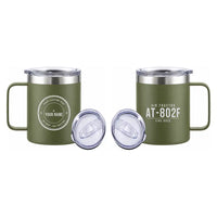 Thumbnail for Air Tractor AT-802F Fire Boss - Stainless Steel Mug - Tag + Name - Green