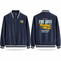 Thumbnail for Air Tractor AT-802F Fire Boss Stylish Jackets - Baseball Collar - Cartoon - Navy Blue
