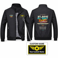 Thumbnail for Air Tractor AT-802F Fire Boss Stylish Jackets - Stand Collar - Original + Name - Black