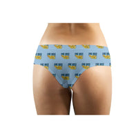 Thumbnail for Air Tractor AT-802F Fire Boss - Women Panties - Cartoon Pattern - Light Blue - Back