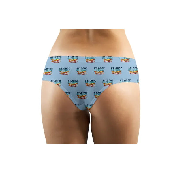Air Tractor AT-802F Fire Boss - Women Panties - Original Pattern - Light Blue - Back