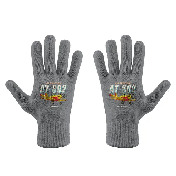 Air Tractor AT-802F - Gloves - Full - Cartoon + Name - Gray