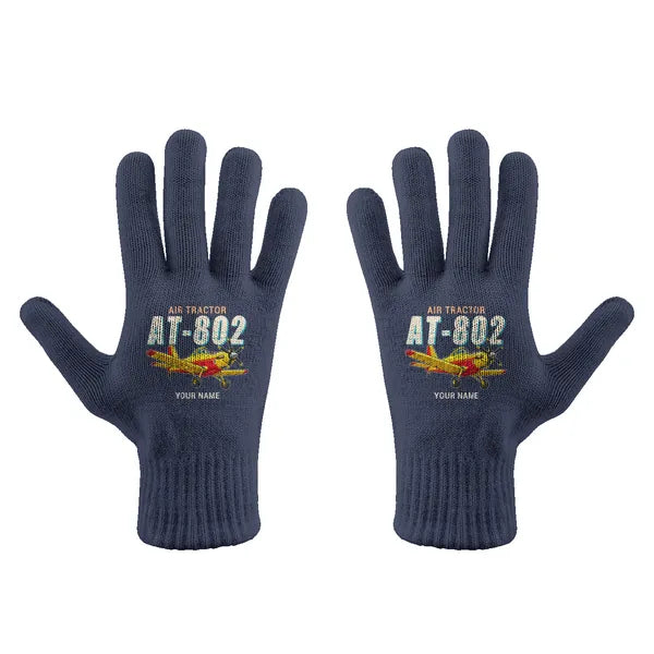 Air Tractor AT-802F - Gloves - Full - Cartoon + Name - Navy Blue