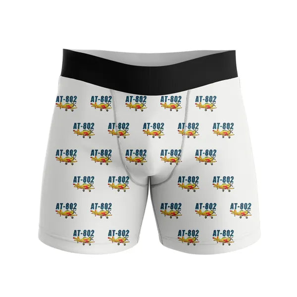 Air Tractor AT-802F - Men Boxers - Cartoon Pattern - White