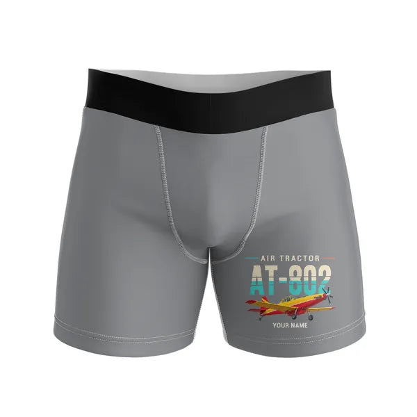 Air Tractor AT-802F - Men Boxers - Original + Name - Gray
