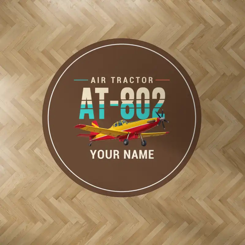Air Tractor AT-802F - Original + Name - Round Carpet - Brown