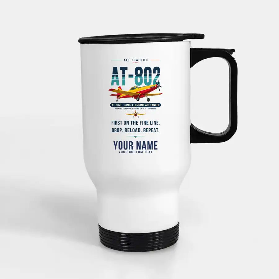 Air Tractor AT-802F - Original + Name - Stainless Steel with Holder - White