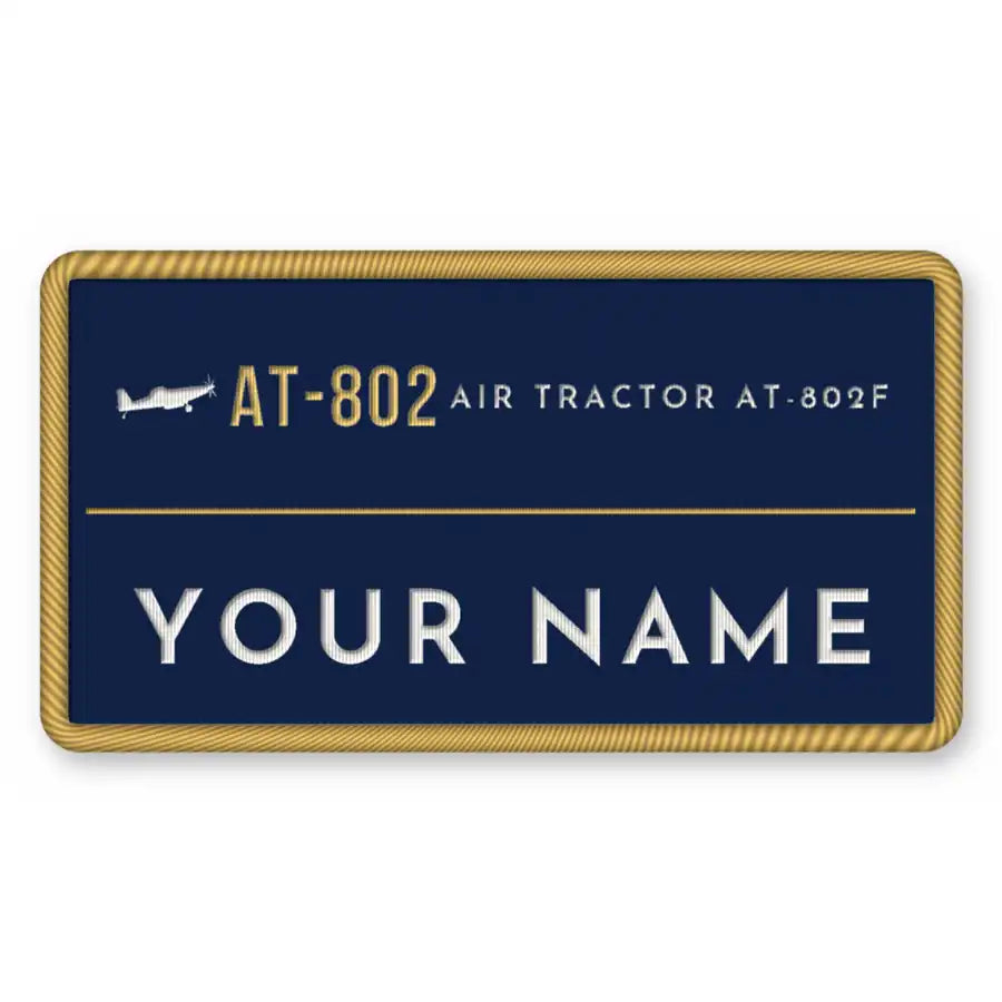 Air Tractor AT-802F Patches - Rectangle + Name - Navy Gold