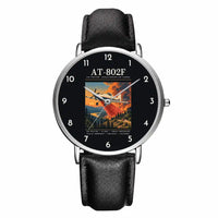 Thumbnail for Air Tractor AT-802F - Poster - Slim Leather - Silver and Black Leather Strap