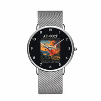 Thumbnail for Air Tractor AT-802F - Poster - Slim Mesh - Silver and Silver Stainless Steel Strap