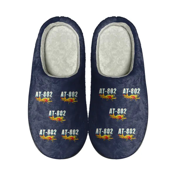 Air Tractor AT-802F - Slippers - Cotton - Cartoon Pattern - Navy Blue