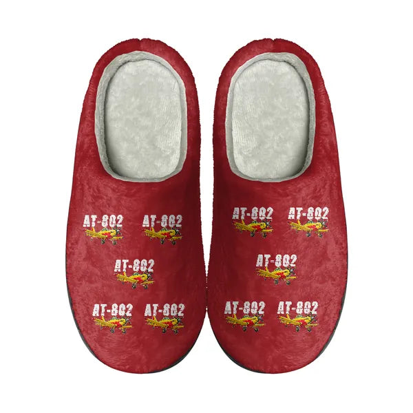 Air Tractor AT-802F - Slippers - Cotton - Cartoon Pattern - Red