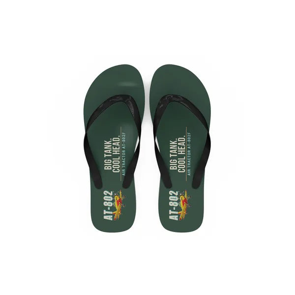 Air Tractor AT-802F - Slippers - Flip Flops - Cartoon - Dark Green