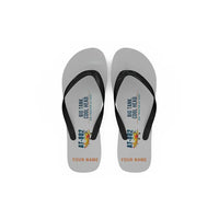 Thumbnail for Air Tractor AT-802F - Slippers - Flip Flops - Cartoon + Name - Light Gray
