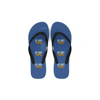 Thumbnail for Air Tractor AT-802F - Slippers - Flip Flops - Cartoon Pattern - Blue