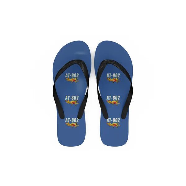 Air Tractor AT-802F - Slippers - Flip Flops - Cartoon Pattern - Blue