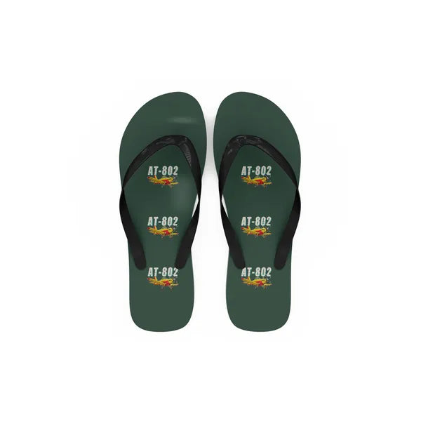 Air Tractor AT-802F - Slippers - Flip Flops - Cartoon Pattern - Dark Green