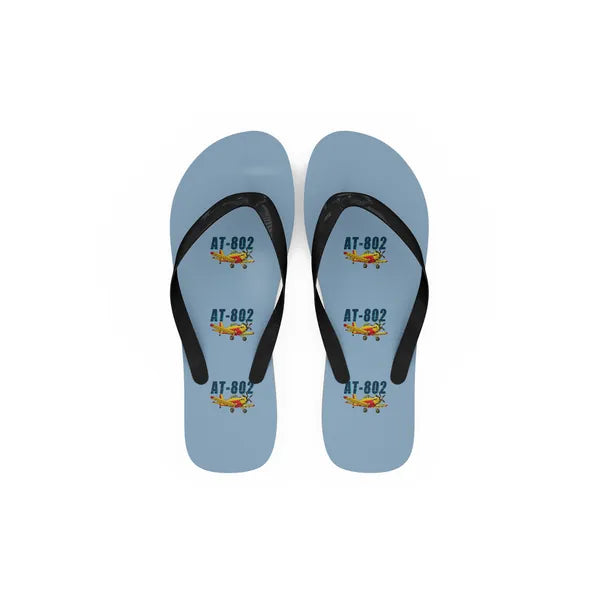 Air Tractor AT-802F - Slippers - Flip Flops - Cartoon Pattern - Light Blue