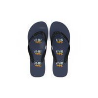 Thumbnail for Air Tractor AT-802F - Slippers - Flip Flops - Cartoon Pattern - Navy Blue