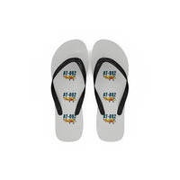 Thumbnail for Air Tractor AT-802F - Slippers - Flip Flops - Cartoon Pattern - White