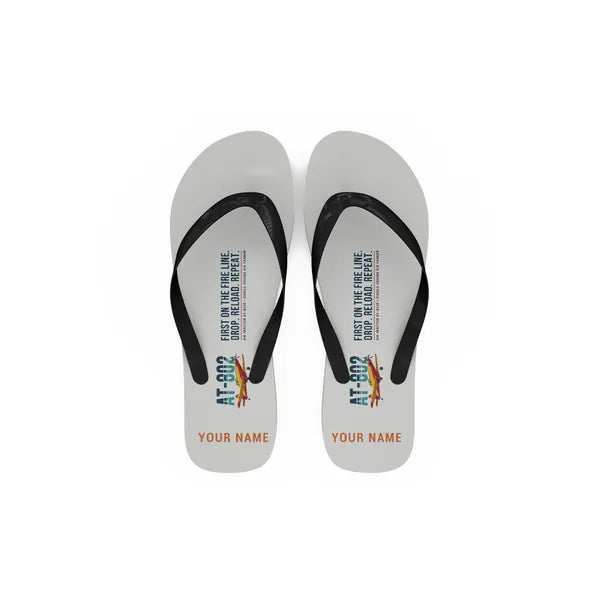 Air Tractor AT-802F - Slippers - Flip Flops - Original + Name - White