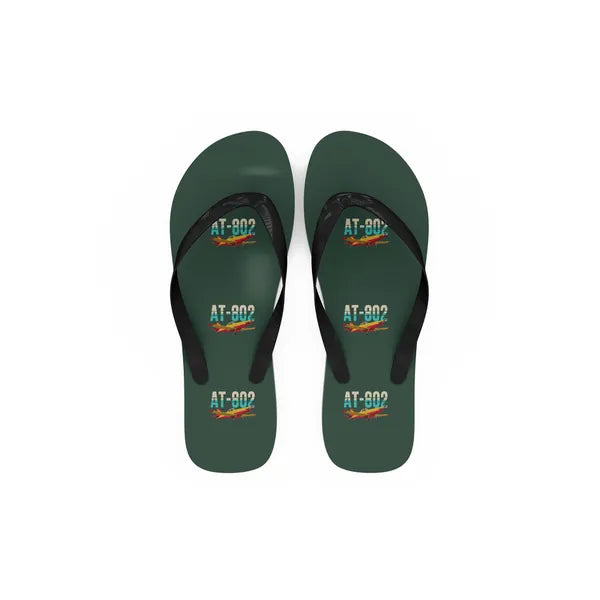 Air Tractor AT-802F - Slippers - Flip Flops - Original Pattern - Dark Green