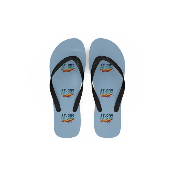 Air Tractor AT-802F - Slippers - Flip Flops - Original Pattern - Light Blue