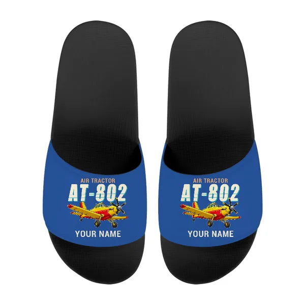 Air Tractor AT-802F - Slippers - Sport - Cartoon + Name - Blue