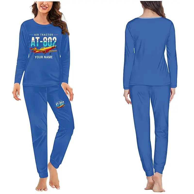 Air Tractor AT-802F - Women Pajamas - Original Chest + Name - Blue