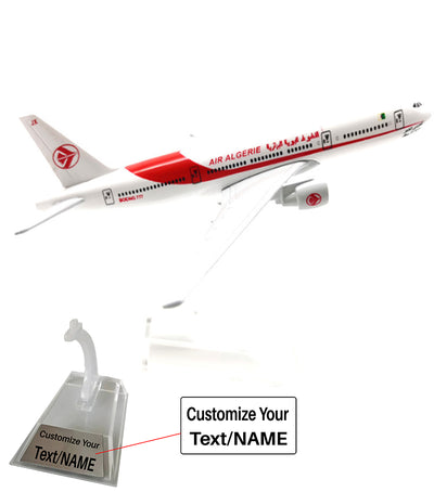 Side view of Air Algerie Boeing 777 Airplane Model (16CM) aviation 16-18cm scale model aircraft in diecast metal.