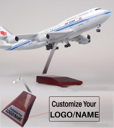 Side view of Air China Boeing 747 Airplane Model (1/160 Scale - 47CM) aviation LED model airplane in diecast metal with LED l.