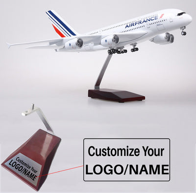 Side view of Air France Airbus A380 Airplane Model (1/160 Scale) aviation LED model airplane in diecast metal with LED lighti.