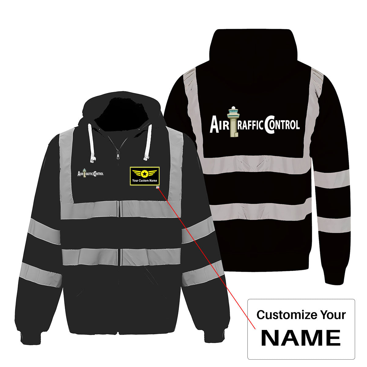 Air Traffic Control Designed Reflective Zipped Hoodies