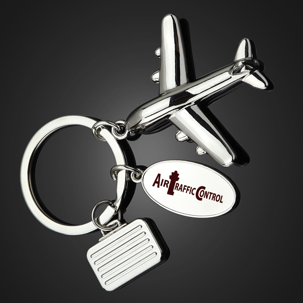 Air Traffic Control Designed Suitcase Airplane Key Chains