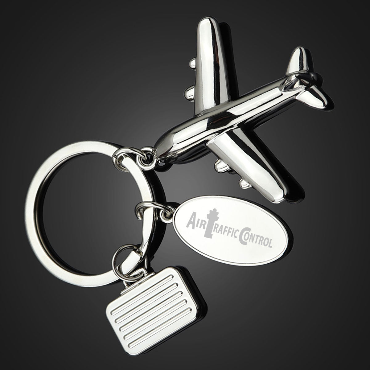 Air Traffic Control Designed Suitcase Airplane Key Chains