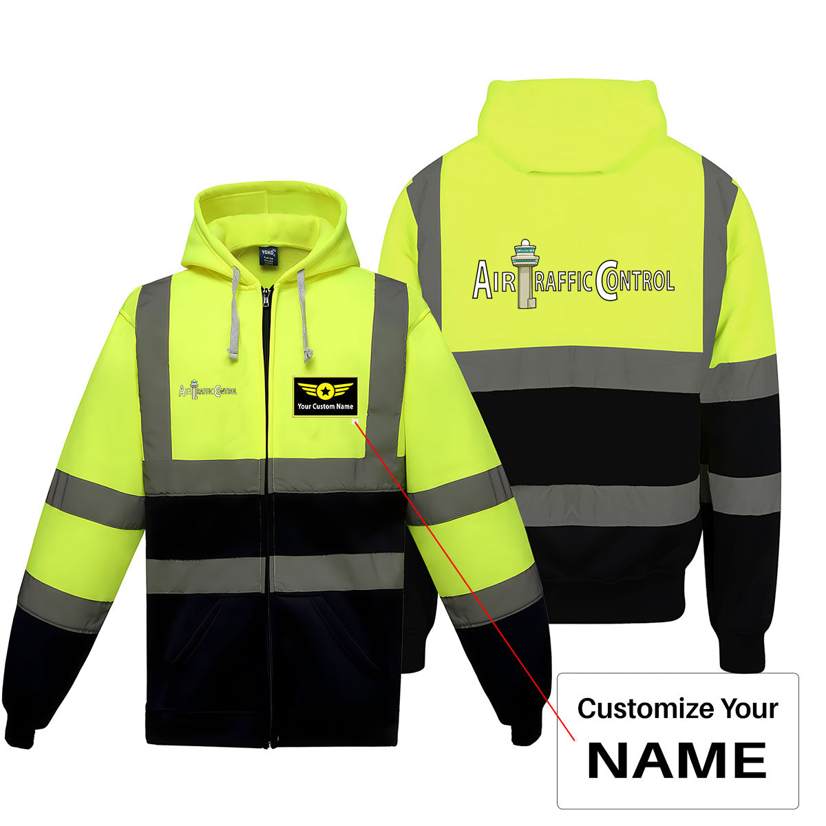 Air Traffic Control Designed Reflective Zipped Hoodies