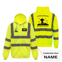 Thumbnail for Air Traffic Controllers - We Rule The Sky Designed Reflective Zipped Hoodies