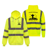 Thumbnail for Air Traffic Controllers - We Rule The Sky Designed Reflective Zipped Hoodies